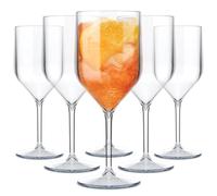 TUNDRA - Set 6 Calici in Plastica | CROISIERE 25cl. | INFRANGIBILI, in SAN (Plastica Rigida), Riutilizzabili e Lavabili in lavastoviglie, per VINO, ACQUA, COCKTAIL, Flute CHAMPAGNE, (Trasparente)