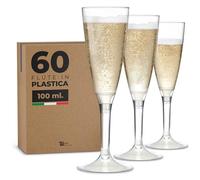 TUNDRA - Set 60 Flute Plastica da Champagne e Prosecco USA & RI-USA 100 ml.