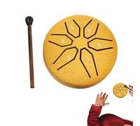 TUNDRUM - Tundum in acciaio da esterni, 7,6 cm, tundum in acciaio, strumento piccolo a 6 suoni, mantiene l' tranquillo, tamburo a percussione tascabile in metallo a 6 note, per tutte le età