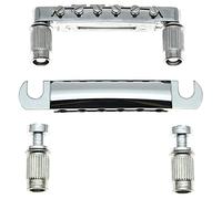 Tune-o-matic Bridge E Cordiera Con Borchie Set Per Style Bridge Lp. Sostituzione Della Chitarra Elettrica ponte chitarra(Silver)