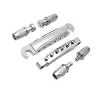Tune-O-Matic Ponte E Cordiera Cromo Argento Nero Oro Set Per Accessorio Di Ricambio Per Chitarra Elettrica SG/LP(Silver)