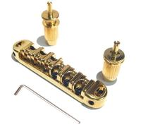Tune-O-Matic Roller Bridge - Spaziatura corde 10,2 mm - Adatto per Les Paul, SG, Epiphone - Selle lisce per uso tremolo - Cromo/Nero/Oro (Oro)