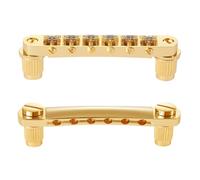 Tune-O-Matic - Set di ponticello e barra di arresto per chitarra elettrica, con clip di chiusura, per Les Paul/SG/ES/Dot Gold