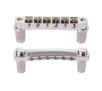 Tune-O-Matic - Set di ponticello e barra di arresto per chitarra elettrica Tune-O-Matic, con clip di chiusura, per Les Paul/SG/ES/Dot Chrome