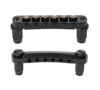 Tune-O-Matic - Set di ponticello e barra di arresto per chitarra elettrica Tune-O-Matic, con clip di chiusura, per Les Paul/SG/ES/Dot Black