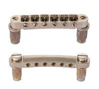 Tune-O-Matic - Set di ponticello e barra di arresto per chitarra elettrica Tune-O-Matic, con clip di chiusura, per Les Paul/SG/ES/Dot Aged/Relic, nichel