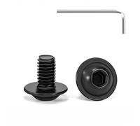 Tunejoy 20 Pezzi Viti a Testa Bombata con Flangia M6 x 10 mm Nero Vite a Testa Esagonale Bulloni in Acciaio Inox A2 V2A Viti a Brugola con Chiavi a Esagono Filettatura Completa