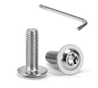 Tunejoy 20 Pezzi Viti a Testa Bombata Torx con Flangia M5 x 16 mm Vite a Testa Esagonale Bulloni in Acciaio Inox A2 V2A Viti a Brugola con Chiavi a T25 Filettatura Completa