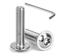 Tunejoy 20 Pezzi Viti a Testa Bombata Torx con Flangia M8 x 35 mm Vite a Testa Esagonale Bulloni in Acciaio Inox A2 V2A Viti a Brugola con Chiavi a T40 Filettatura Completa