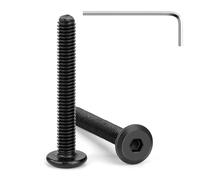 Tunejoy 20 Pezzi Viti a Testa Piatta M4 x 30 mm Nero Vite a Testa Esagonale Bulloni in Acciaio Inox A2 V2A Bulloni per Mobili con Chiavi a Esagono Filettatura Completa
