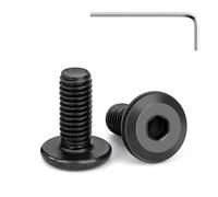 Tunejoy 20 Pezzi Viti a Testa Piatta M5 x 12 mm Nero Vite a Testa Esagonale Bulloni in Acciaio Inox A2 V2A Bulloni per Mobili con Chiavi a Esagono Filettatura Completa