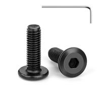 Tunejoy 20 Pezzi Viti a Testa Piatta M5 x 16 mm Nero Vite a Testa Esagonale Bulloni in Acciaio Inox A2 V2A Bulloni per Mobili con Chiavi a Esagono Filettatura Completa