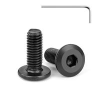 Tunejoy 20 Pezzi Viti a Testa Piatta M6 x 16 mm Nero Vite a Testa Esagonale Bulloni in Acciaio Inox A2 V2A Bulloni per Mobili con Chiavi a Esagono Filettatura Completa