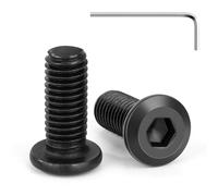 Tunejoy 20 Pezzi Viti a Testa Piatta M8 x 20 mm Nero Vite a Testa Esagonale Bulloni in Acciaio Inox A2 V2A Bulloni per Mobili con Chiavi a Esagono Filettatura Completa