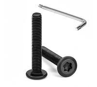 Tunejoy 20 Pezzi Viti a Testa Piatta Torx Nero M5 x 30 mm Vite a Testa Esagonale Bulloni in Acciaio Inox A2 V2A Bulloni per Mobili con Chiavi a T25 Filettatura Completa