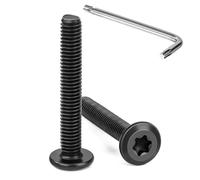 Tunejoy 20 Pezzi Viti a Testa Piatta Torx Nero M6 x 40 mm Vite a Testa Esagonale Bulloni in Acciaio Inox A2 V2A Bulloni per Mobili con Chiavi a T30 Filettatura Completa