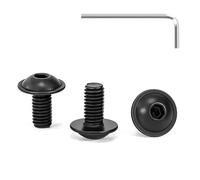 Tunejoy 30 Pezzi Viti a Testa Bombata con Flangia M5 x 10 mm Nero Vite a Testa Esagonale Bulloni in Acciaio Inox A2 V2A Viti a Brugola con Chiavi a Esagono Filettatura Completa