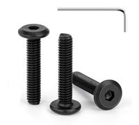 Tunejoy 30 Pezzi Viti a Testa Piatta M4 x 20 mm Nero Vite a Testa Esagonale Bulloni in Acciaio Inox A2 V2A Bulloni per Mobili con Chiavi a Esagono Filettatura Completa