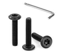 Tunejoy 30 Pezzi Viti a Testa Piatta Torx Nero M4 x 20 mm Vite a Testa Esagonale Bulloni in Acciaio Inox A2 V2A Bulloni per Mobili con Chiavi a T20 Filettatura Completa