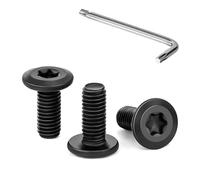 Tunejoy 30 Pezzi Viti a Testa Piatta Torx Nero M5 x 12 mm Vite a Testa Esagonale Bulloni in Acciaio Inox A2 V2A Bulloni per Mobili con Chiavi a T25 Filettatura Completa