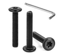 Tunejoy 30 Pezzi Viti a Testa Piatta Torx Nero M6 x 35 mm Vite a Testa Esagonale Bulloni in Acciaio Inox A2 V2A Bulloni per Mobili con Chiavi a T30 Filettatura Completa