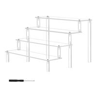 Tunejoy Espositore Acrilico Trasparente 4 Strati Alzate di Display Acrilico Espositore a Scala Trasparente per Torte Trucco Profumi Cupcakes Oggetti da Collezione 29.5 x 26.5 x 19.8cm