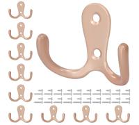 Tunejoy Ganci Appendiabiti da Parete Doppi Ganci Appendiabiti Retrò Muro con Viti per Bagno Cucina Ufficio Bagno 10 Pezzi Oro Rosa