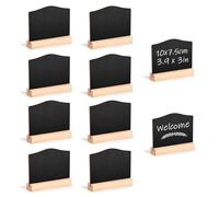 Tunejoy Mini Lavagna Nero Piccola Lavagnette Segnaposto con Cavalletto per Cartellini Prezzi Matrimoni Feste Buffet Numero di Tavolo 10 Pezzi 10 x 7.5cm