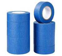 Tunejoy Nastro Mascheratura 10 Rotoli Blu Nastro Adesivo Carta Protezione per Pareti Vernice Superfici Imbianchino Interno Esterno Rimovibile 24mm × 20m