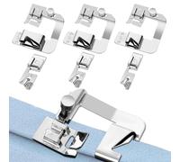 Tunejoy Piedini per Macchina da Cucire Piedini Premistoffa per Orlo Arrotolato Compatibili con Brother Janome Singer 3 mm, 4 mm, 6 mm, 4/8 6/8 8/8" 6 Pezzi