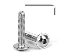 Tunejoy Viti a Testa Bombata con Flangia M4 x 20 mm Vite a Testa Esagonale Bulloni in Acciaio Inox A2 V2A Viti a Brugola con Chiavi a Esagono Filettatura Completa 20 Pezzi