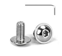 Tunejoy Viti a Testa Bombata con Flangia M5 x 10 mm Vite a Testa Esagonale Bulloni in Acciaio Inox A2 V2A Viti a Brugola con Chiavi a Esagono Filettatura Completa 20 Pezzi