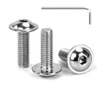 Tunejoy Viti a Testa Bombata con Flangia M5 x 16 mm Vite a Testa Esagonale Bulloni in Acciaio Inox A2 V2A Viti a Brugola con Chiavi a Esagono Filettatura Completa 30 Pezzi