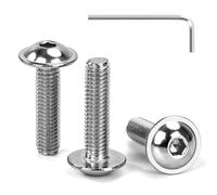 Tunejoy Viti a Testa Bombata con Flangia M5 x 20 mm Vite a Testa Esagonale Bulloni in Acciaio Inox A2 V2A Viti a Brugola con Chiavi a Esagono Filettatura Completa 30 Pezzi