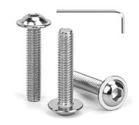 Tunejoy Viti a Testa Bombata con Flangia M6 x 30 mm Vite a Testa Esagonale Bulloni in Acciaio Inox A2 V2A Viti a Brugola con Chiavi a Esagono Filettatura Completa 30 Pezzi