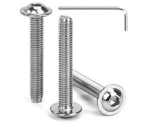 Tunejoy Viti a Testa Bombata con Flangia M6 x 40 mm Vite a Testa Esagonale Bulloni in Acciaio Inox A2 V2A Viti a Brugola con Chiavi a Esagono Filettatura Completa 30 Pezzi
