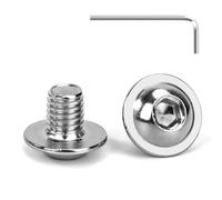 Tunejoy Viti a Testa Bombata con Flangia M8 x 10 mm Vite a Testa Esagonale Bulloni in Acciaio Inox A2 V2A Viti a Brugola con Chiavi a Esagono Filettatura Completa 20 Pezzi
