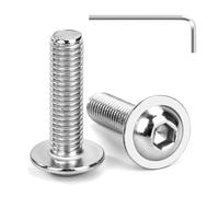 Tunejoy Viti a Testa Bombata con Flangia M8 x 30 mm Vite a Testa Esagonale Bulloni in Acciaio Inox A2 V2A Viti a Brugola con Chiavi a Esagono Filettatura Completa 20 Pezzi