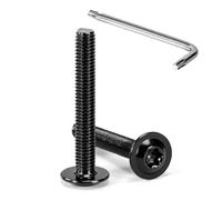 Tunejoy Viti a Testa Bombata Torx Nero con Flangia M5 x 35 mm Vite a Testa Esagonale Bulloni in Acciaio Inox A2 V2A Viti a Brugola con Chiavi a T25 Filettatura Completa 20 Pezzi