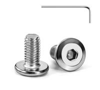 Tunejoy Viti a Testa Piatta M5 x 10 mm Vite a Testa Esagonale Bulloni in Acciaio Inox A2 V2A Bulloni per Mobili con Chiavi a Esagono Filettatura Completa 20 Pezzi