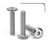 Tunejoy Viti a Testa Piatta M5 x 25 mm Vite a Testa Esagonale Bulloni in Acciaio Inox A2 V2A Bulloni per Mobili con Chiavi a Esagono Filettatura Completa 30 Pezzi