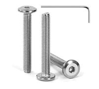 Tunejoy Viti a Testa Piatta M5 x 35 mm Vite a Testa Esagonale Bulloni in Acciaio Inox A2 V2A Bulloni per Mobili con Chiavi a Esagono Filettatura Completa 30 Pezzi