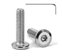 Tunejoy Viti a Testa Piatta M6 x 25 mm Vite a Testa Esagonale Bulloni in Acciaio Inox A2 V2A Bulloni per Mobili con Chiavi a Esagono Filettatura Completa 20 Pezzi