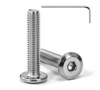 Tunejoy Viti a Testa Piatta M6 x 30 mm Vite a Testa Esagonale Bulloni in Acciaio Inox A2 V2A Bulloni per Mobili con Chiavi a Esagono Filettatura Completa 20 Pezzi