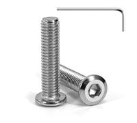 Tunejoy Viti a Testa Piatta M8 x 30 mm Vite a Testa Esagonale Bulloni in Acciaio Inox A2 V2A Bulloni per Mobili con Chiavi a Esagono Filettatura Completa 20 Pezzi