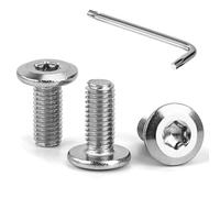 Tunejoy Viti a Testa Piatta Torx M5 x 12 mm Vite a Testa Esagonale Bulloni in Acciaio Inox A2 V2A Bulloni per Mobili con Chiavi a T25 Filettatura Completa 30 Pezzi