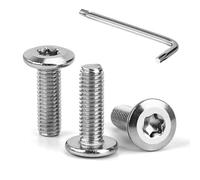 Tunejoy Viti a Testa Piatta Torx M5 x 16 mm Vite a Testa Esagonale Bulloni in Acciaio Inox A2 V2A Bulloni per Mobili con Chiavi a T25 Filettatura Completa 30 Pezzi