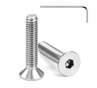 Tunejoy Viti a Testa Svasata M3 x 6 mm Vite a testa svasata Brugola Bulloni in Acciaio Inox A2 V2A Viti a Testa Piatta Norma DIN 7991 con Chiavi a Esagono Filettatura Completa 30 pezzi