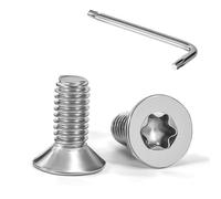 Tunejoy Viti a Testa Svasata M4 x 10 mm Vite Torx Bullone a Macchina in Acciaio Inox A2 V2A Viti a Testa Piatta con Chiavi a T20 Filettatura Completa 20 pezzi