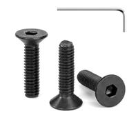 Tunejoy Viti a Testa Svasata M4 x 16 mm Nero Vite a Brugola Bulloni in Acciaio Inox A2 V2A Viti a Testa Piatta Norma DIN 7991 con Chiavi a Esagono Filettatura Completa 30 pezzi